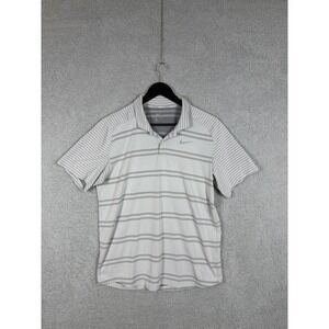 Nike Tiger Woods Golf Polo Shirt AA2884-100 Dri-FIT Gray Mens M Desert Springs